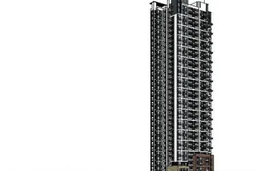 Modern High-Rise Residential Architecture with Butterfly-Shaped Layout in SketchUp-BIM WORLD