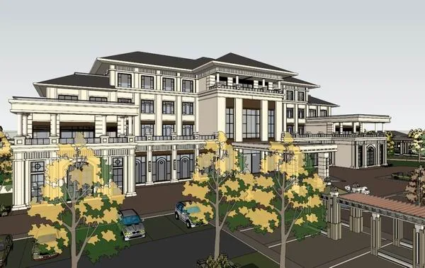 Sketchup Villa Model | Solo Villa, Commercial, Classical Style