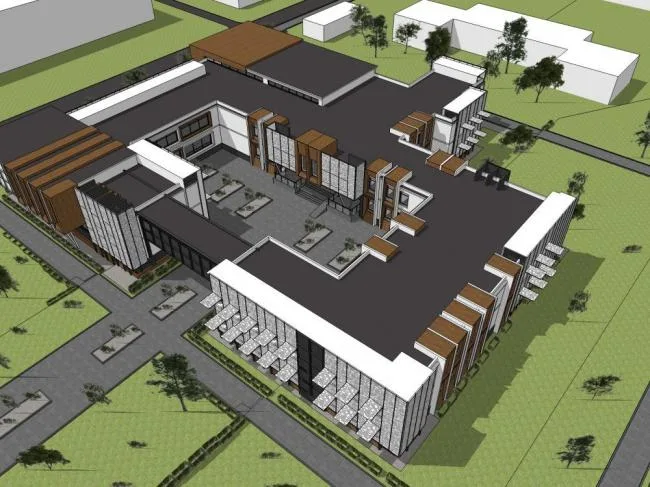 Sketchup School Model | Multi story Teaching Building, Campus, School, Educational Architecture, Modern Style