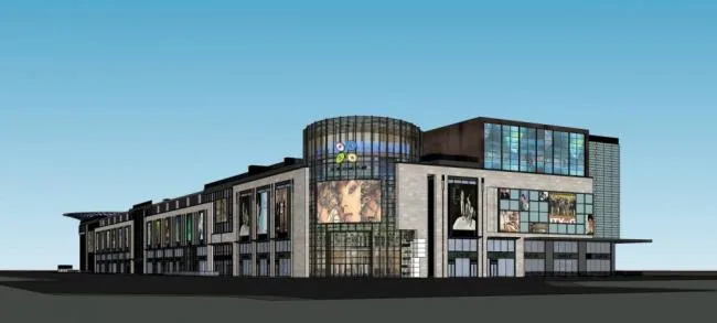 Sketchup Business Model | Multi story Commercial Street, Modern Style, Commercial Skirts