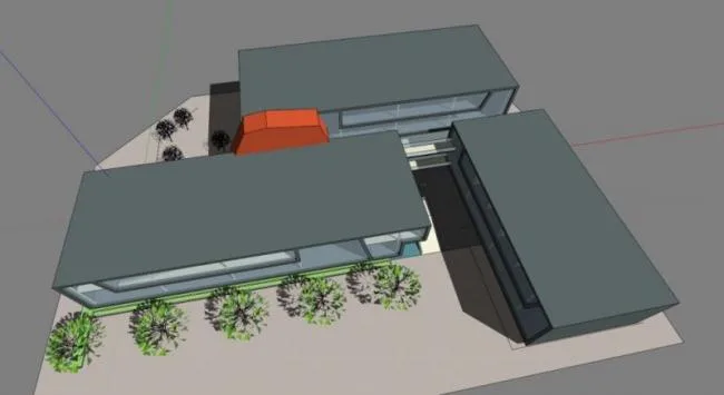 Sketchup Business Model | Multi story Restaurant, Modern Style