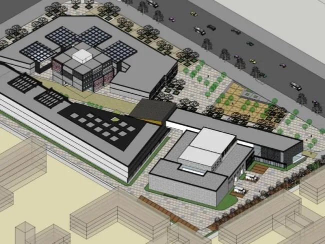 Sketchup Business Model | Low Level Clubhouse, Modern Style
