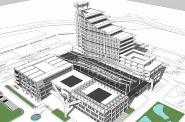 Modern Multi-Story Hybrid Hospital Model in SketchUp-BIM WORLD