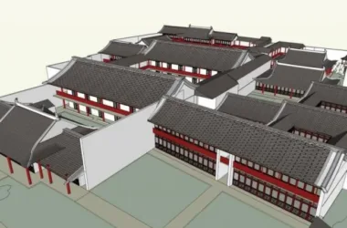 SketchUp Model of Ancient Chinese Multi-Story Garden Architecture-BIM WORLD