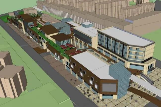 SketchUp Complex Model: Modern Multi-Story High-Rise Office and Mixed-Use Commercial Building-BIM WORLD