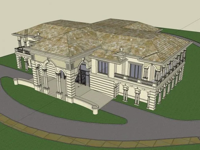 Sketchup Cultural Model | Multi story Conference Center, Cultural Architecture, Classical Style