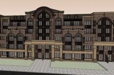 SketchUp Model of a Western Neoclassical Row Garden Villa-BIM WORLD
