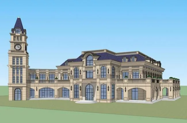 Sketchup Business Model | Multi story Clubhouse, Commercial, French Style, Classical Style