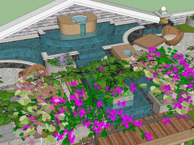 Sketchup Landscape Model | Roof Garden, Modern Style