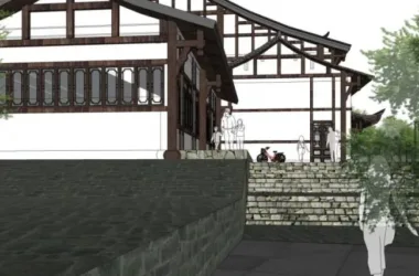SketchUp Business Model: Modern Multi-Story Reception Center in Chinese Style-BIM WORLD