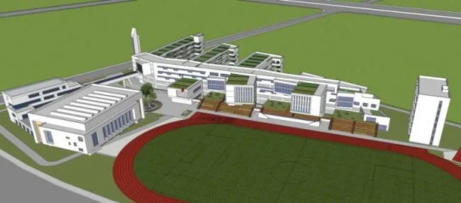 Sketchup School Model | Multi story High School, Campus Educational Architecture, Modern Style