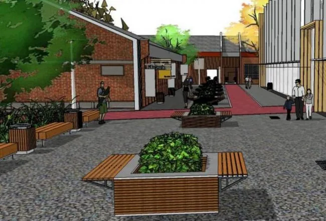 Sketchup Business Model | Low rise Commercial Street, Modern Style