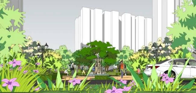 Sketchup Landscape Model | Swimming Pool Landscape, Classical Style