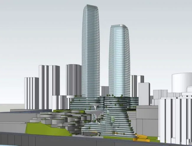 Sketchup Hotel Model | Conceptual Scheme for Super High rise Cliff Adjacent Hotel, Modern Style