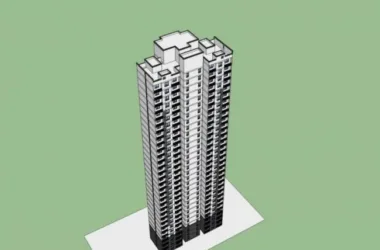 Modern Super High-Rise Residential Model in SketchUp-BIM WORLD