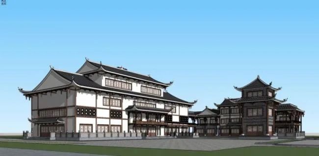 Sketchup Ancient Architecture Model | Multi story Theater Architecture, Chinese Style, Ancient Architecture