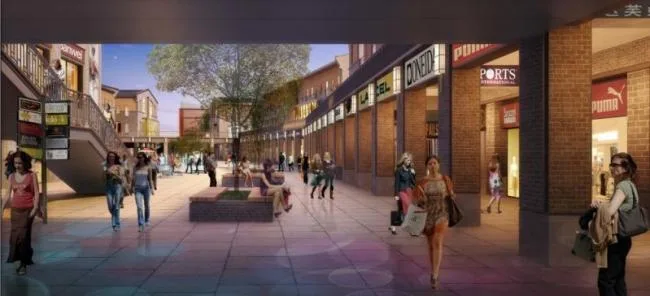 Sketchup Business Model | Multi story Commercial Street, Modern Style