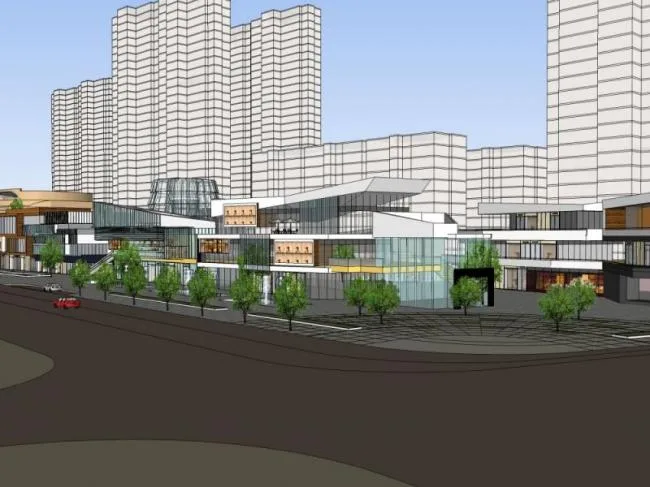 Sketchup Business Model | Multi story Commercial Pedestrian Street, Modern Style