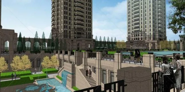 Sketchup Residential Model | Super high-rise residential community, classical style, residential building