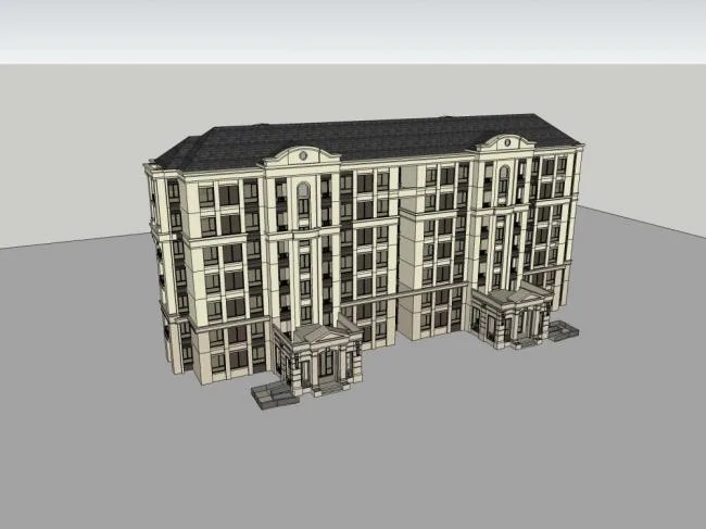 Sketchup Residential Model | Multi story Residence, Classical Style