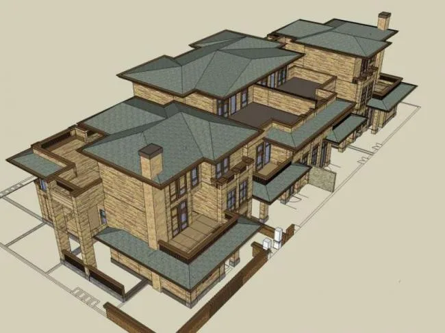 Sketchup Villa Model | Townhouse, Classical Style