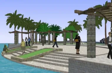 Modern Waterfront Landscape Design in SketchUp-BIM WORLD