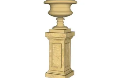 SketchUp Material Model: European Floral Bowl Landscape Sculpture Component-BIM WORLD