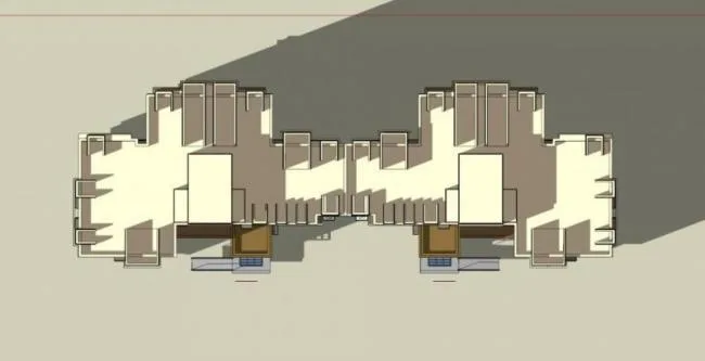 Sketchup Residential Model | High rise residential building, one staircase five households, residential building, Western neoclassical style
