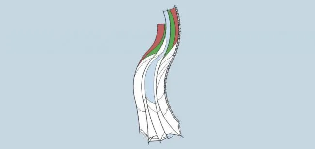Sketchup Hotel Model | Multi story Curved Hotel, Modern Style