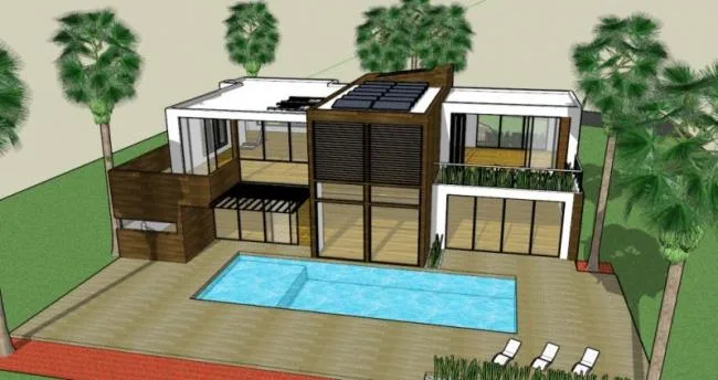 Sketchup Villa Model | Solo Villa, Modern Style