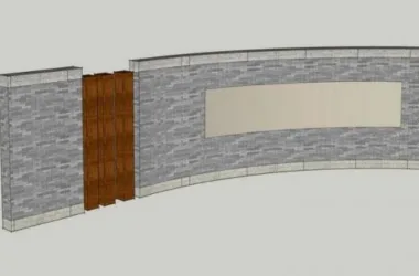 Modern Arc Wall Landscape Materials for SketchUp Models-BIM WORLD