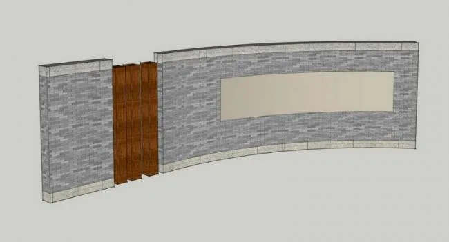 Modern Arc Wall Landscape Materials for SketchUp Models