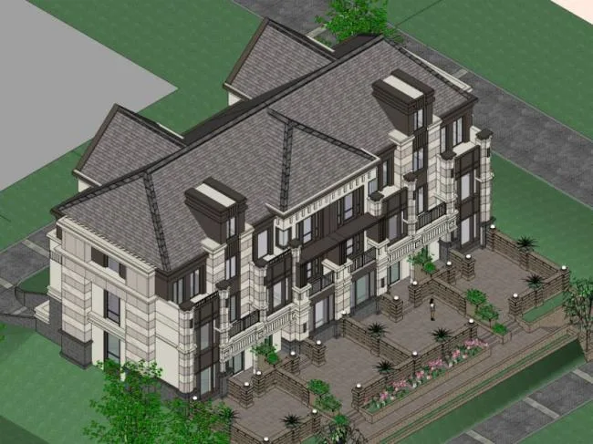 Sketchup Villa Model | Multi row Villa, Modern Style