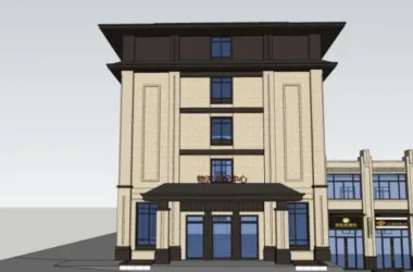 SketchUp Business Model: Classical Multi-Story Commercial Complex Design-BIM WORLD