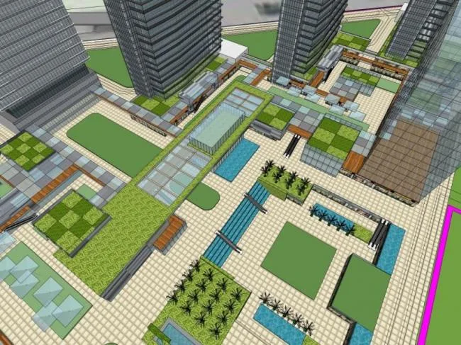 Sketchup Complex Model | Multi story Commercial Complex, Office Building, Hotel, Residential, Modern Style