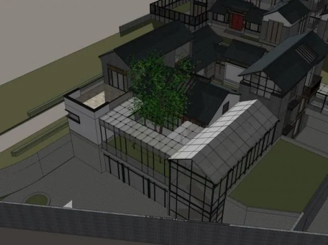 Sketchup Villa Model | Stacked Villa, Chinese Style