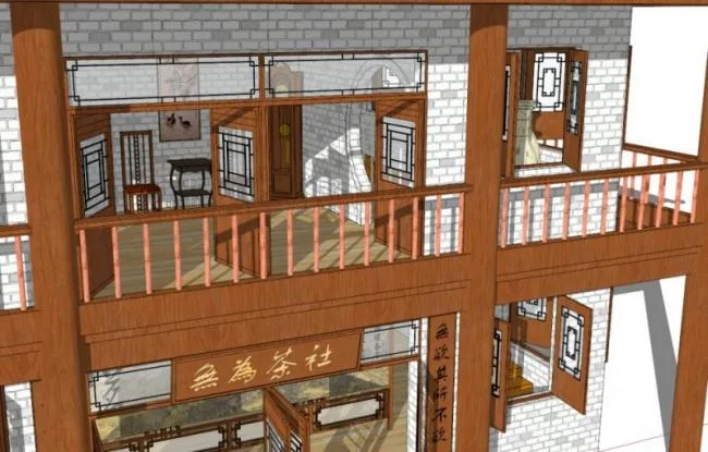 Sketchup Ancient Architecture Model | Multi story Tea House, Ancient Architecture, Chinese Style