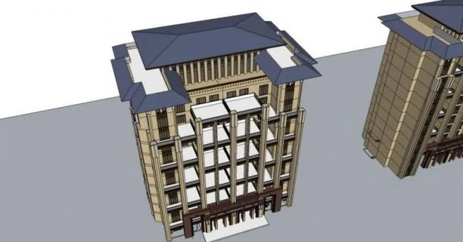 Sketchup Residential Model | Multi story Residence, Flat Floor, Residential Building, Classical Style