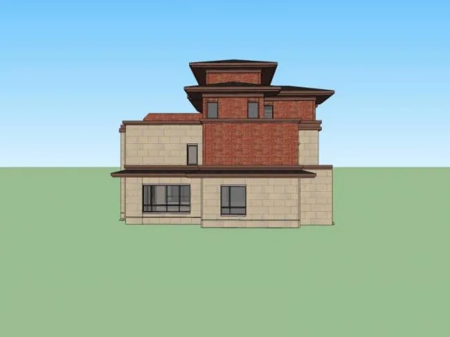 Sketchup Villa Model | Twin Villa, Modern Style