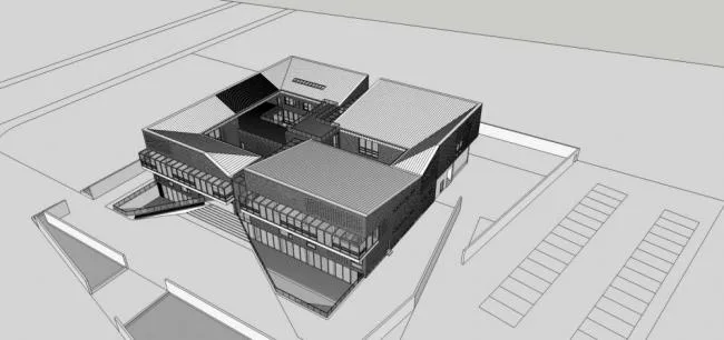 Sketchup Cultural Model | Multi story Art Museum, Modern Style, Cultural Architecture