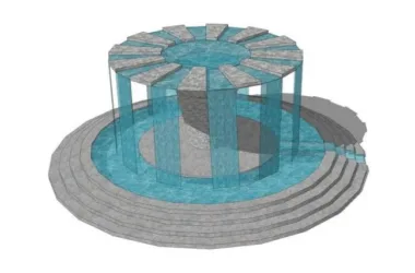 SketchUp Material Models: Waterfalls, Pools, Fountains, and Landscape Scenes-BIM WORLD