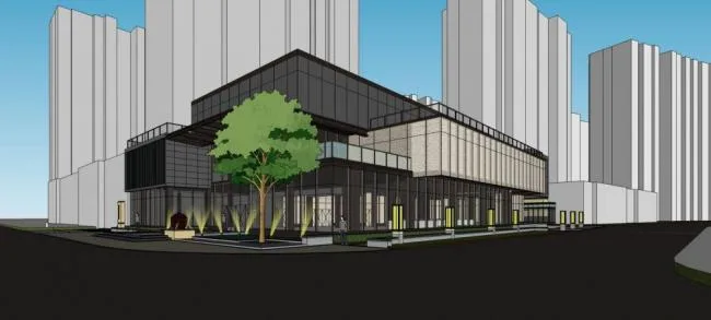 Sketchup Business Model | Multi story clubhouse, commercial building, modern style