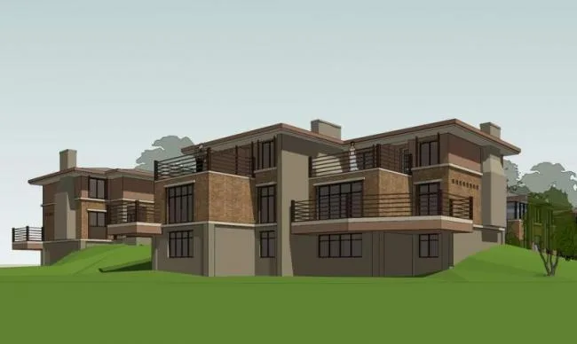 Sketchup Hotel Model | Multi-story hotel homestay, grassland style, classical style