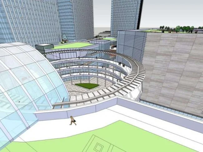 Sketchup Business Model | High rise office buildings, shopping centers, commercial spaces, complexes, modern style