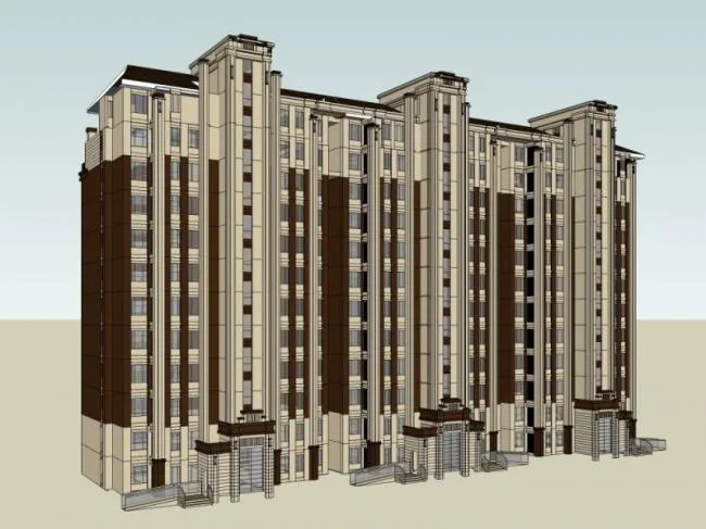 Sketchup Residential Model | High rise Residential Buildings, Residential Buildings, Classical Style