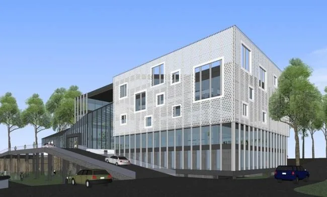 Sketchup Business Model | Multi story Commercial Club, Modern Style, Landscape