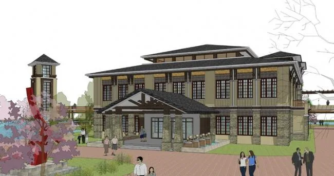 Sketchup Hotel Model | Multi Story Resort Hotel, Southeast Asian Style, Lake View