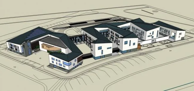 Sketchup School Model | Multi story School, Teaching Building, Educational Architecture, New Chinese Style