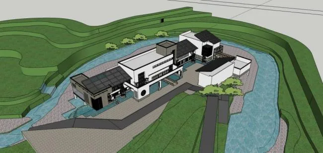 Sketchup Business Model | Multi story clubhouse, Chinese style, commercial building