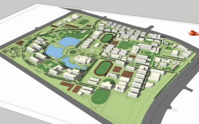 Sketchup Planning Model | Multi story School Campus Planning, Modern Style